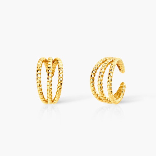 Kolczyki nausznice Savicki: srebrne pozłacane